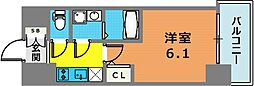 エスリード神戸兵庫駅マリーナスクエア 1Kの間取図画像