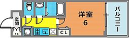 プレサンスKOBEアモーレ 1Kの間取図画像