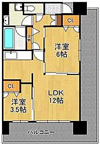 福岡県北九州市小倉北区馬借1丁目（賃貸マンション2LDK・11階・50.35㎡） その2