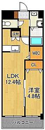 MDI Vista mare 門司駅前 7階1LDKの間取り