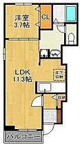 ユニゾン奥田  ｜ 福岡県北九州市門司区奥田1丁目（賃貸アパート1LDK・1階・37.13㎡） その2