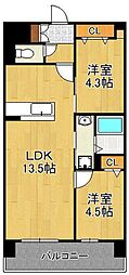 フローリィ279 2LDKの間取図画像