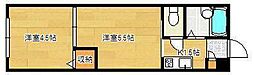 MOON赤坂B 2Kの間取図画像