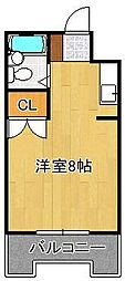 本松ビル ワンルームの間取図画像