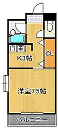 ピュアシティ小倉 1Kの間取図画像