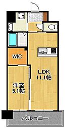 ディアコート門司 1LDKの間取図画像