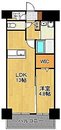 グランシャリオ三萩野 1LDKの間取図画像