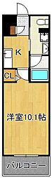 ニシコービルディング門司 1Kの間取図画像