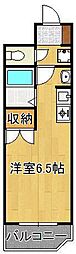 ベルガ中津口 ワンルームの間取図画像