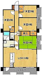 ルフラン東新町 4LDKの間取図画像