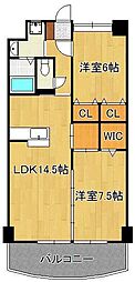 メゾン・ド・ファミーユ門司港 2LDKの間取図画像