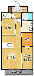 インクレイス門司 1SLDKの間取図画像