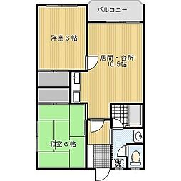 MATSUKIBASE2 2LDKの間取図画像