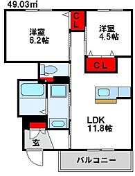 メルヴェーユ赤間 1階