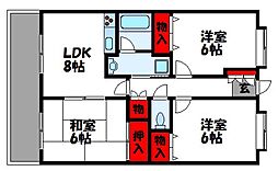 ベル・クール 3LDKの間取図画像