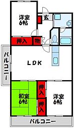 ヴィラージュ・デ集 3LDKの間取図画像
