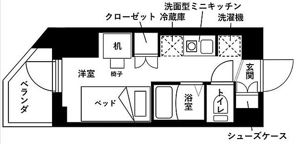 新小岩学生レジデンス 806｜東京都葛飾区東新小岩５丁目(賃貸マンション1R・8階・16.55㎡)の写真 その2