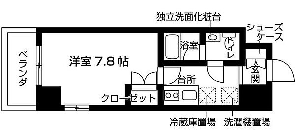 埼玉県戸田市大字新曽(賃貸マンション1K・4階・24.98㎡)の写真 その2