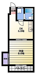 舘山寺サウスコーポ 1DKの間取図画像