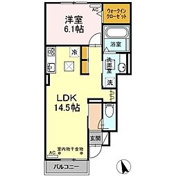 クレア 1LDKの間取図画像