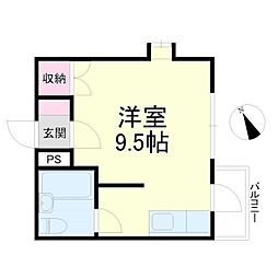 サンルーム2 ワンルームの間取図画像