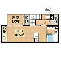 EVERGREEN 1LDKの間取図画像