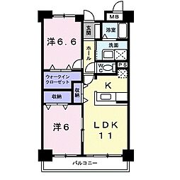 コホクエムティーワイB 2LDKの間取図画像