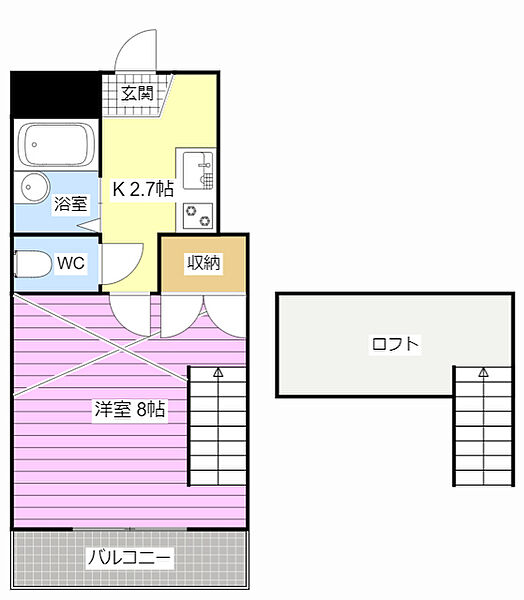 アーバンレジデンス．K 203｜静岡県浜松市中央区鴨江３丁目(賃貸アパート1K・2階・22.09㎡)の写真 その2