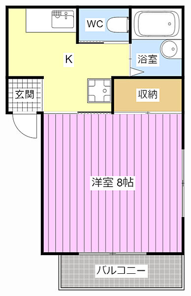 ハイツCITY　1 202｜静岡県浜松市中央区西浅田１丁目(賃貸アパート1K・2階・24.74㎡)の写真 その2