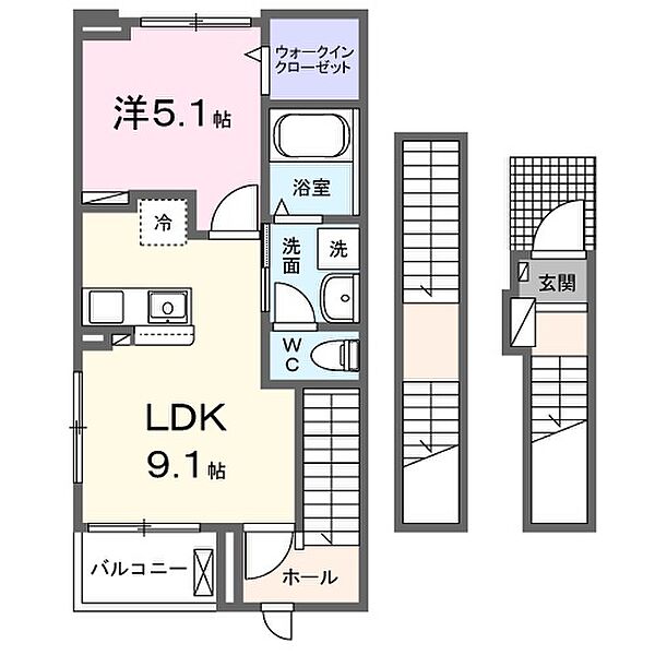 ウエスト　ヒル 303｜静岡県浜松市中央区北寺島町(賃貸アパート1LDK・3階・42.20㎡)の写真 その2