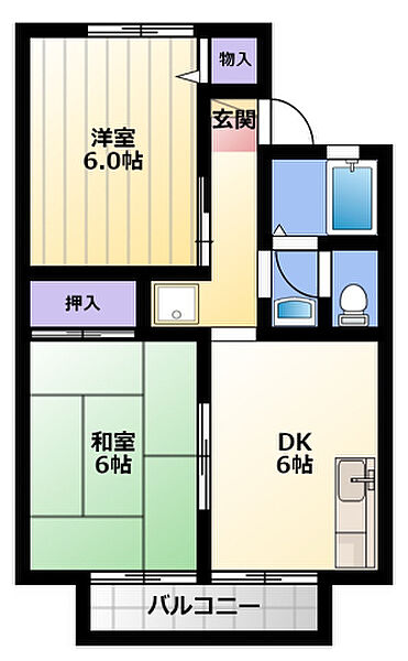 ハミングシマヅ 201｜静岡県浜松市中央区入野町(賃貸アパート2DK・2階・41.91㎡)の写真 その2