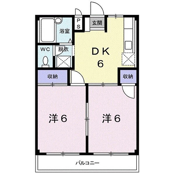 メゾングランパス 205｜静岡県浜松市中央区富塚町(賃貸アパート2DK・2階・39.74㎡)の写真 その2