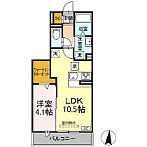 グランツタウン 105 ｜ 静岡県浜松市中央区佐藤２丁目（賃貸アパート1LDK・1階・36.81㎡） その2