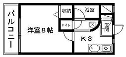 T-SQUARE 1Kの間取図画像
