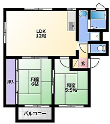 シティハイムソファレ 2LDKの間取図画像
