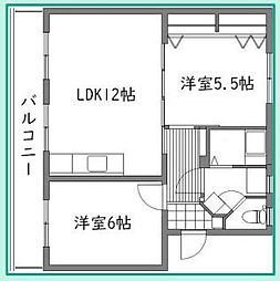 サンライズ柿澤 2LDKの間取図画像