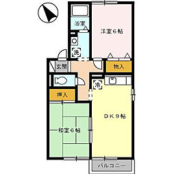 セゾン・デ・浜名 2DKの間取図画像