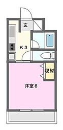 マンションセンチュリープラザ 1Kの間取図画像