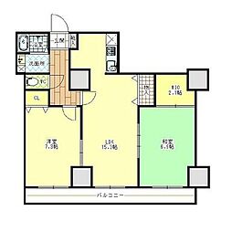 イーステージ浜松タワー棟 2SLDKの間取図画像