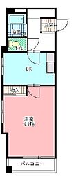 ツルビル 1DKの間取図画像