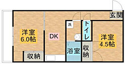 コーポ内山2 2DKの間取図画像
