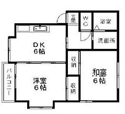 アビタシオン1 2DKの間取図画像
