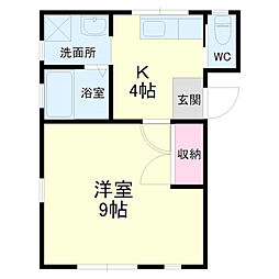 ヤングプラザK 1Kの間取図画像