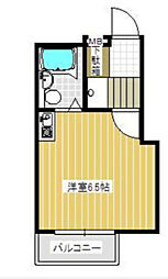 朝日プラザ浜松元浜パサージュ ワンルームの間取図画像