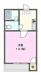 メゾン・テ・シャン 1Kの間取図画像
