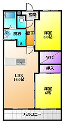 エクセルシア 2LDKの間取図画像