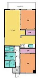 ヴェルメゾン浜松 2LDKの間取図画像