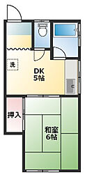 東山荘 1DKの間取図画像