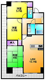 グランヴィ和合 3LDKの間取図画像