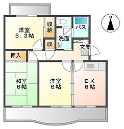 ベルスウィング 3DKの間取図画像
